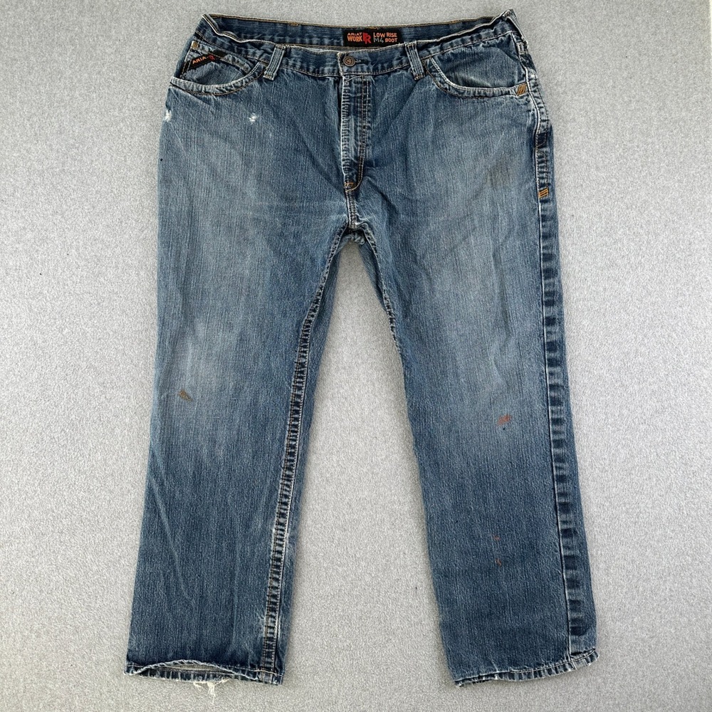 Ariat Jeans Mens 42x32‎ Blue M4 Low Rise Boot Cut Work FR Flame Resistant Denim